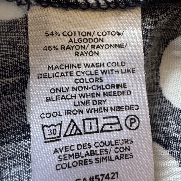 LOFT Size XXSP Navy Blue White Dotted Flutter Sleeve V Neck Midi Dress Tiered - Picture 7 of 7